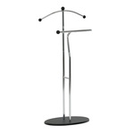 83213 CRBK - Nemý sluha, výška 110 cm, masív kaučukovník, čierne morenie, kov chróm