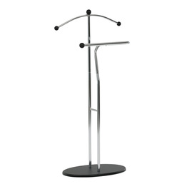 83213 CRBK - Nemý sluha, výška 110 cm, masív kaučukovník, čierne morenie, kov chróm