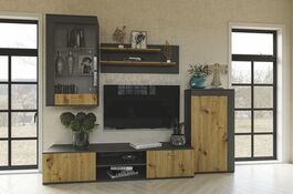 Obývacia stena VITO antracit/dub artisan