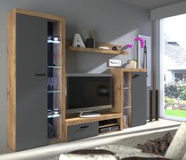 Obývacia stena PUERTO dub lefkas/grafit