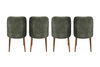Dallas 4 jedálenské stoličky, orech / tmavá zelená