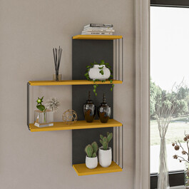 Cambel nástenná polica, žltá / antracit