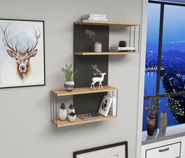 Destan závesná polica, antracit / dub