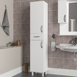 Selín úzka kúpeľňová skriňa, biela
