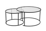 Aurum 80/60 sada okrúhlych konferenčných stolíkov, čierna / transparent