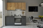 Kuchynská linka KARI 180 zlatý dub kraft/grafit