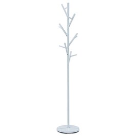 83766-02A WT - Vešiak stojanový, kovová konštrukcia, biely matný lak, výška 170 cm, nosnosť 10 kg