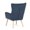 AK-314 BLUE2 - Kreslo, poťah modrá menčestrová látka, drevené nohy, masív kaučukovník