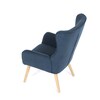 AK-314 BLUE2 - Kreslo, poťah modrá menčestrová látka, drevené nohy, masív kaučukovník