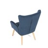 AK-314 BLUE2 - Kreslo, poťah modrá menčestrová látka, drevené nohy, masív kaučukovník