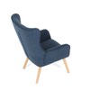 AK-314 BLUE2 - Kreslo, poťah modrá menčestrová látka, drevené nohy, masív kaučukovník
