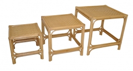 Set 3 kusov ratanových stolíkov