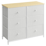 AUK-E1032 WT - Komoda, 80x30x71 cm, MDF, kov, netkaná textília