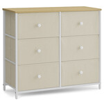 AUK-E1033 WT - Komoda, 80x30x71 cm, MDF, kov, netkaná textília