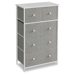 AUK-E1051 GREY - Komoda, 56x30x93?cm, MDF, kov, netkaná textilie