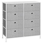 AUK-E1024 GREY - Komoda, 80x30x82 cm, MDF, kov, netkaná textília