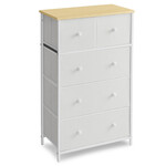 AUK-E1051 WT - Komoda, 56x30x93 cm, MDF, kov, netkaná textília