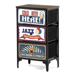 AUK-W2001 BK - Komoda s 3 zásuvkami, 45x30x77