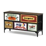 AUK-W2103 BK - Komoda s 5 zásuvkami, 103x30x56