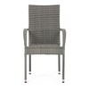 AZC-S2114 GREY - Stolička záhradná, šedý umelý ratan, kov, stohovateľná.