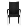 AZC-S2113 BK - Stolička záhradná, čierny umelý ratan, kov, stohovateľná.