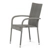 AZC-S2114 GREY - Stolička záhradná, šedý umelý ratan, kov, stohovateľná.