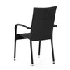 AZC-S2113 BK - Stolička záhradná, čierny umelý ratan, kov, stohovateľná.