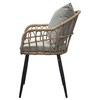 AZ-F1406 NAT - Stolička záhradná,kov,umelý ratan, látka sivá