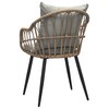 AZ-F1406 NAT - Stolička záhradná,kov,umelý ratan, látka sivá