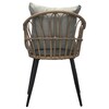 AZ-F1406 NAT - Stolička záhradná,kov,umelý ratan, látka sivá