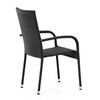 AZC-S2113 BK - Stolička záhradná, čierny umelý ratan, kov, stohovateľná.