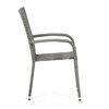 AZC-S2114 GREY - Stolička záhradná, šedý umelý ratan, kov, stohovateľná.