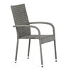 AZC-S2114 GREY - Stolička záhradná, šedý umelý ratan, kov, stohovateľná.
