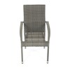 AZC-S2114 GREY - Stolička záhradná, šedý umelý ratan, kov, stohovateľná.