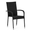 AZC-S2113 BK - Stolička záhradná, čierny umelý ratan, kov, stohovateľná.
