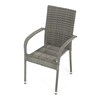 AZC-S2114 GREY - Stolička záhradná, šedý umelý ratan, kov, stohovateľná.