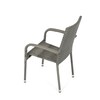 AZC-S2114 GREY - Stolička záhradná, šedý umelý ratan, kov, stohovateľná.