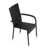AZC-S2113 BK - Stolička záhradná, čierny umelý ratan, kov, stohovateľná.