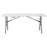 AZ-K1002 WT - Stôl campingový biely 180x70, skladací, s madlom pre ľahké prenášanie