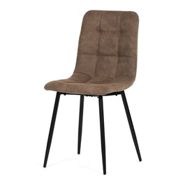 CT-281 COF3 - Stolička jedálenská, béžová látka cowboy, nohy čierny kov