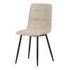 CT-281 CRM2 - Jedálenská stolička, poťah krémová látka, kovová štvornohá podnož, čierny mat