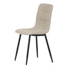 CT-281 CRM2 - Jedálenská stolička, poťah krémová látka, kovová štvornohá podnož, čierny mat