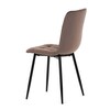CT-281 BR4 - Stolička jedálenská, hnedá zamatová látka, nohy čierny kov