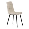 CT-281 CRM2 - Jedálenská stolička, poťah krémová látka, kovová štvornohá podnož, čierny mat