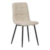 CT-281 CRM2 - Jedálenská stolička, poťah krémová látka, kovová štvornohá podnož, čierny mat