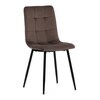 CT-281 BR4 - Stolička jedálenská, hnedá zamatová látka, nohy čierny kov
