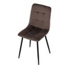 CT-281 BR4 - Stolička jedálenská, hnedá zamatová látka, nohy čierny kov