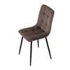 CT-281 BR4 - Stolička jedálenská, hnedá zamatová látka, nohy čierny kov