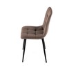 CT-281 BR4 - Stolička jedálenská, hnedá zamatová látka, nohy čierny kov