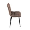 CT-281 BR4 - Stolička jedálenská, hnedá zamatová látka, nohy čierny kov